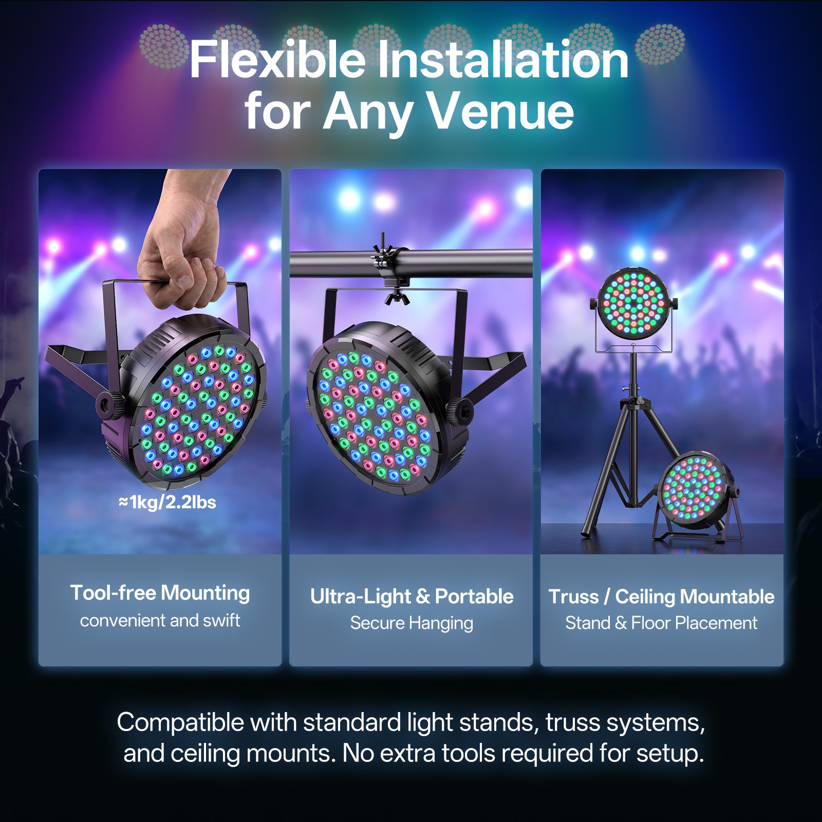 120W RGB Stage Par Light LED DMX DJ Light Strobe Light Beam Wash Lighting Show