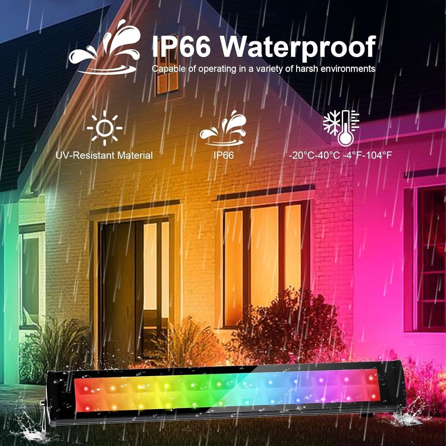 RGB LED Wall Washer Light Waterproof RGB Stage Lighting Bar with Remote Control