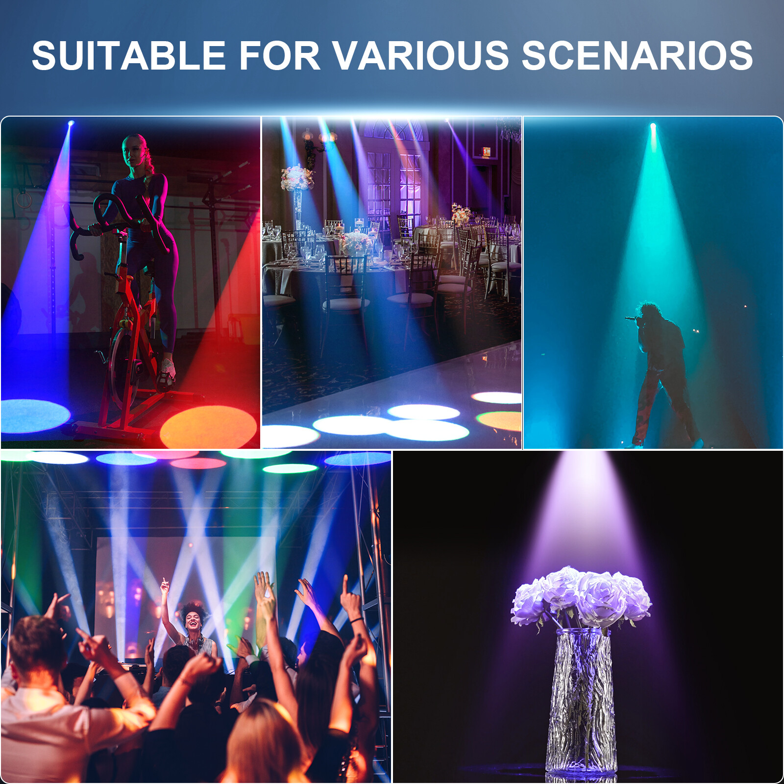 RGBW 4in1 10W LED Spotlight Manual Focus Remote DJ KTV Party Lighting