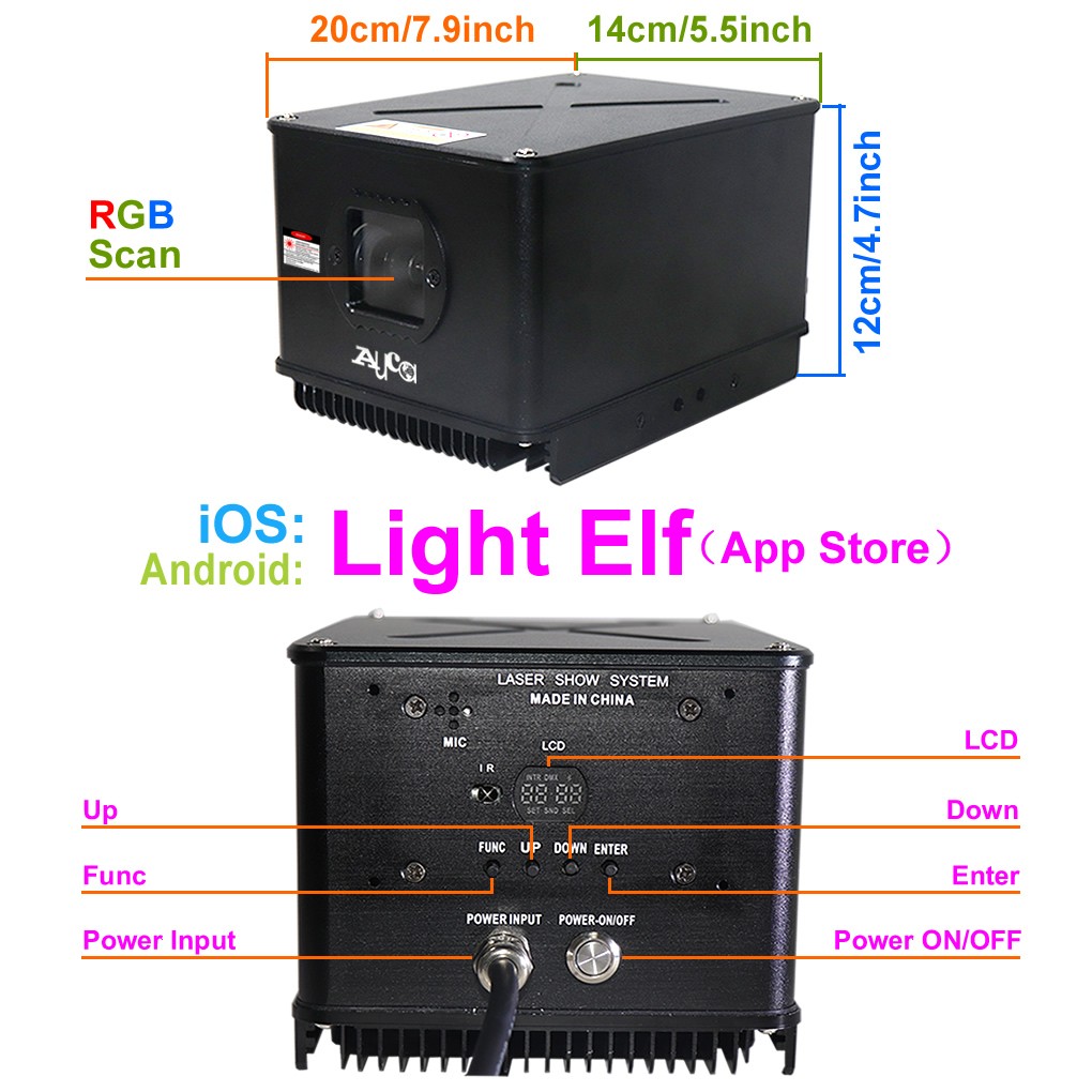 Phone APP 2W RGBW Animation Laser Outdoor IP65 Landscape Show Projector Lighting