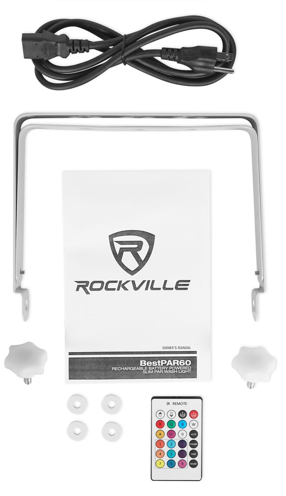Rockville BEST PAR 60 White RGBWA+UV Battery Powered Wireless DMX Wash Par Light