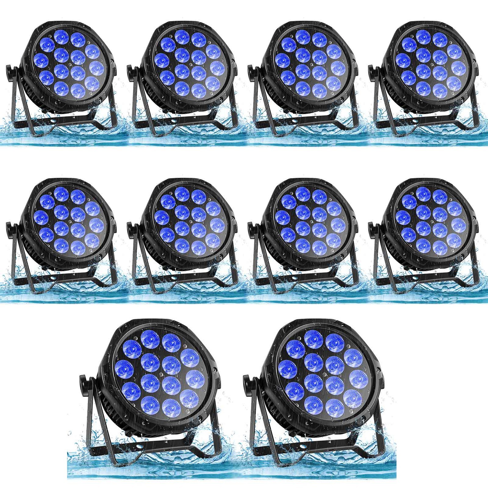 10x 210W RGBW Waterproof 14LED Par Can Light DMX Beam Wash Stage DJ Party Disco