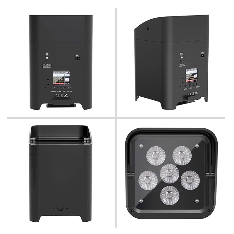 Wifi Remote DMX 6*18W RGBWAUV 6in1 Battery Powered Uplight LED Par Light Wedding