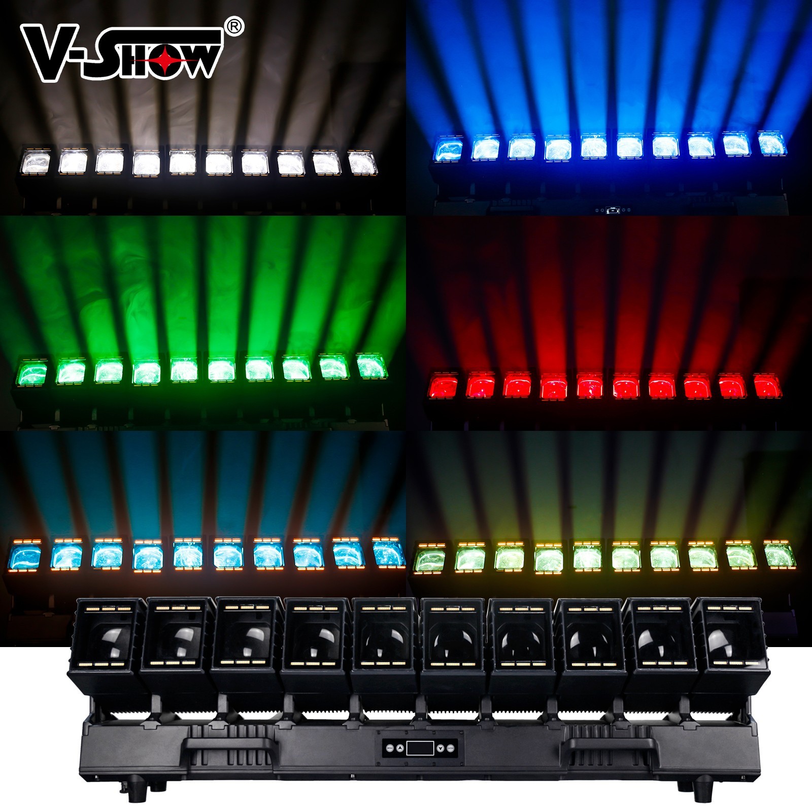VSHOW W1060 Wave Line IP65 10pcs 60W RGBW 4in1 Moving bar zoom with strobe lines