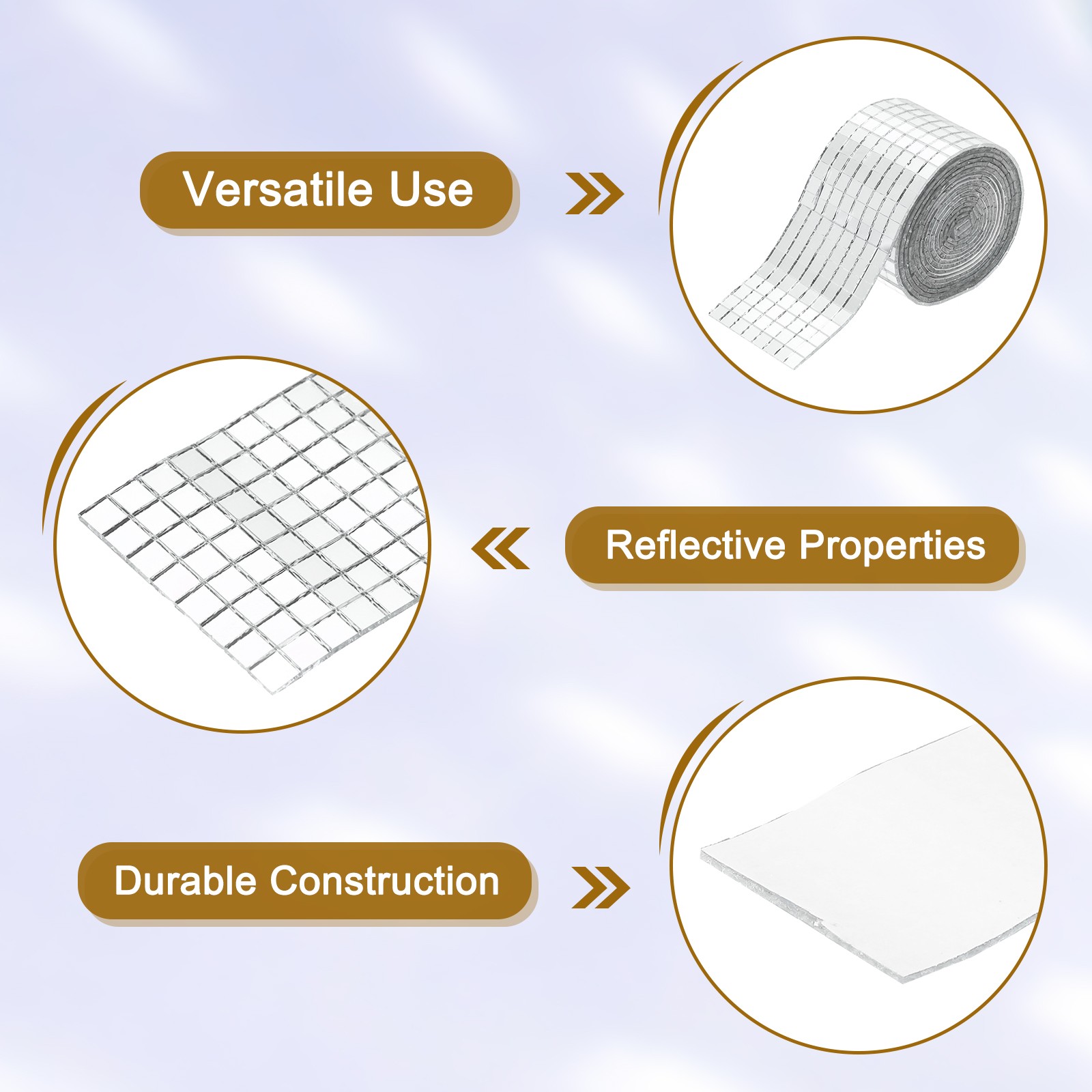 2240 PCS Glass Mirrors Disco Ball Tiles Self-Adhesive Silver 5x5mm, 1 Sheet