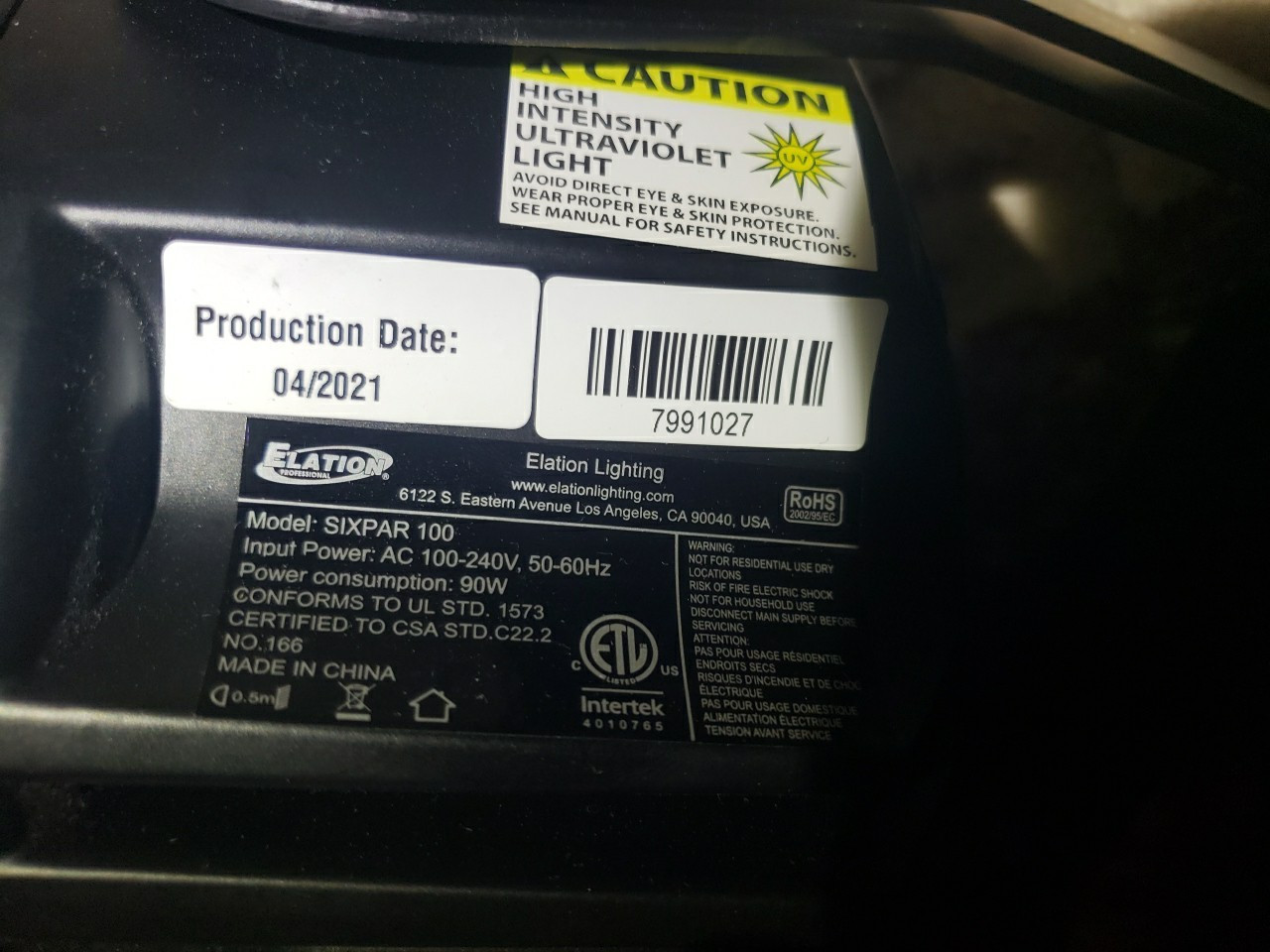 Elation Sixpar 100 7x 12W RGBAW+UV LED Par
