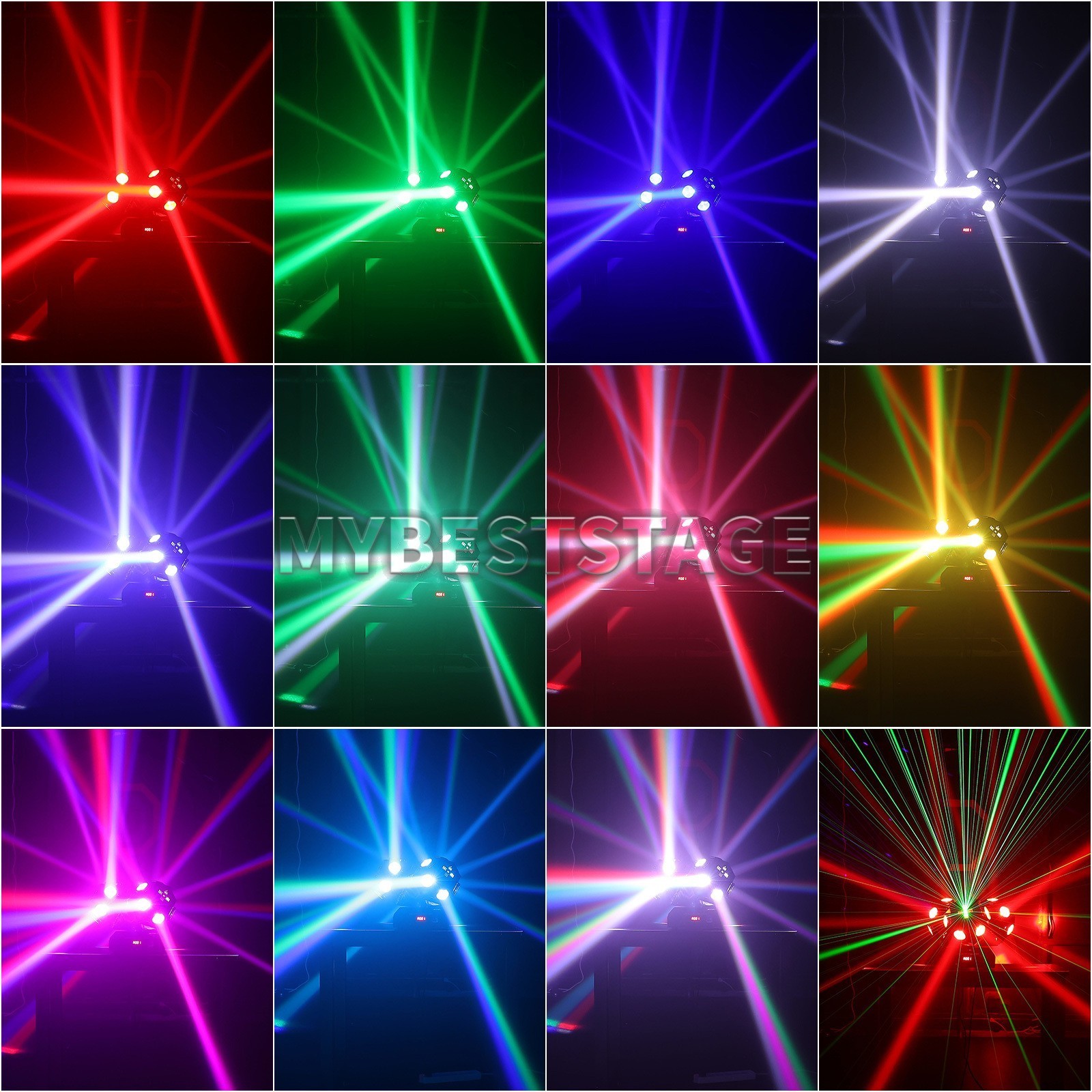 PAIDUN 200W Rotation 3Heads RGBW Moving Head Light Laser Beam Strobe DJ Club Bar