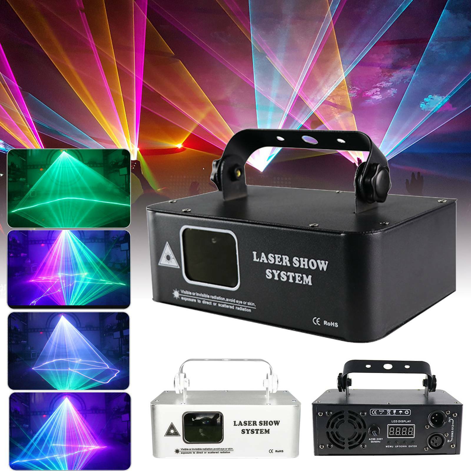 500mW DMX RGB LED Laser Beam Scanner Projector DJ Disco Party Stage Light