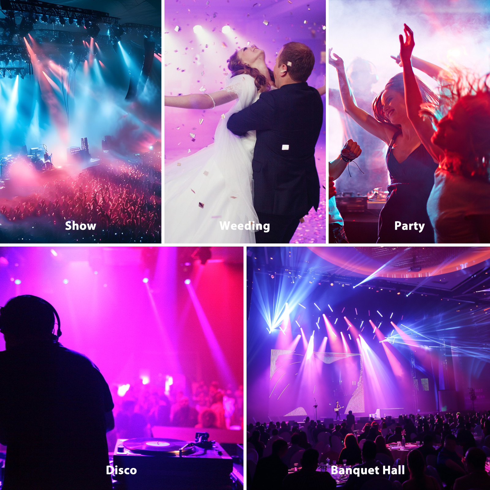 230W Stage PAR Light RGBWA UV DMX Beam Wash Lighting Party DJ Disco Light