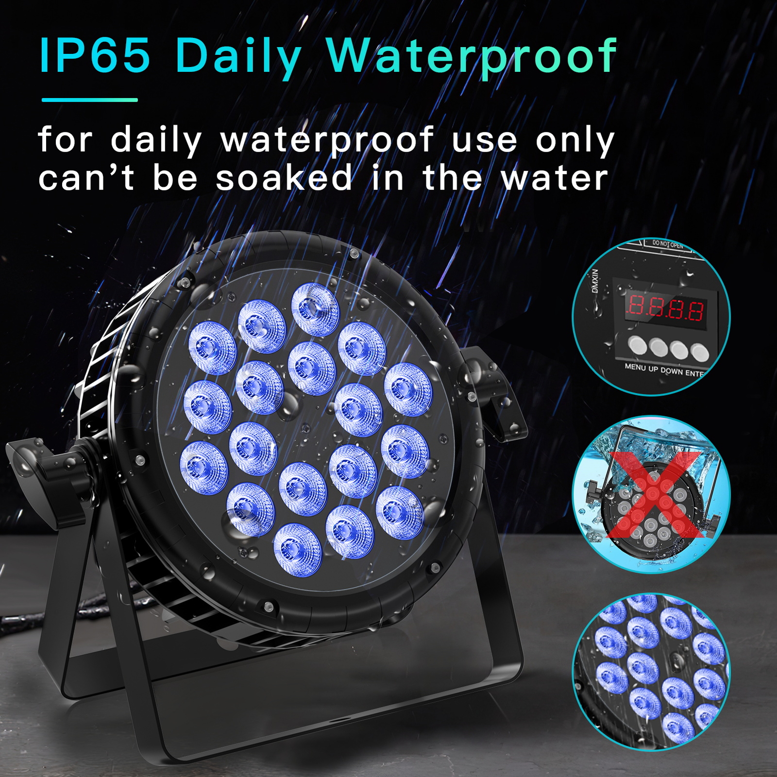 18X15W LED Par Light Waterproof DMX512 RGBW Sound Activated Strobe Beam DJ Light