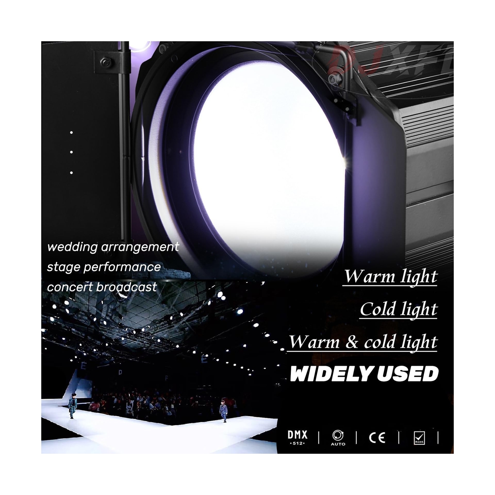 LED 200W COB Stage Lights with Barn Doors 2in1 Warm White & White COB Par Lig…