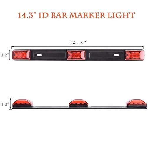 Red 3 Light 9 LED Clearance ID Lightbar Strip for Trailer – Clearance ID