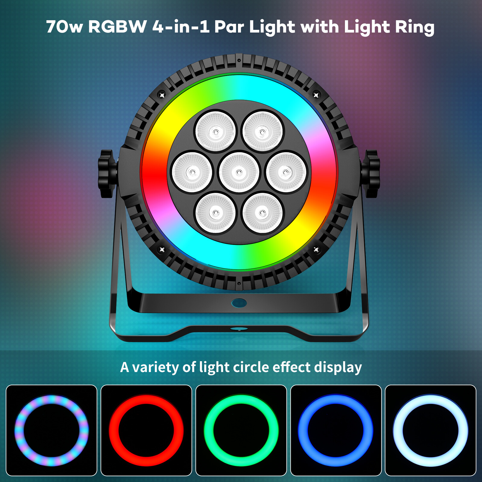 4pcs 200W Stage Lighting LED Par Light with Strip RGBW Uplighting DMX Remote DJ