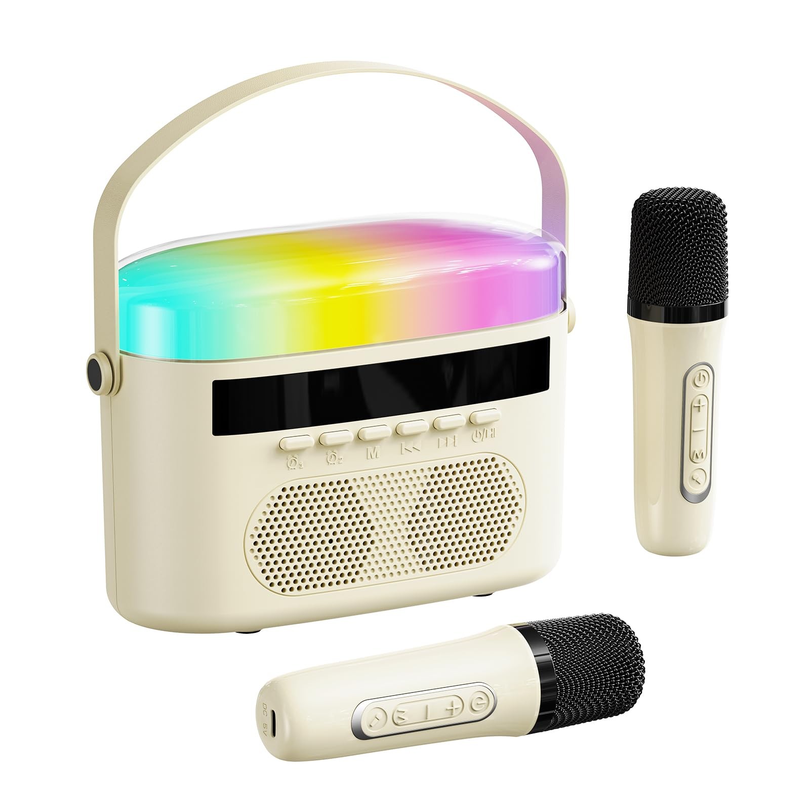 Portable Karaoke Machine for Adults , Built-in Lyrics Display and RGB Lightin…