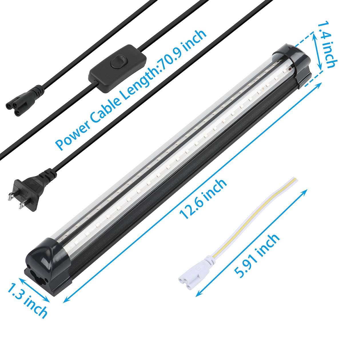 48 LED UV Black Light Bar Fixtures Ultraviolet Blacklight Lamp Strip Party Club