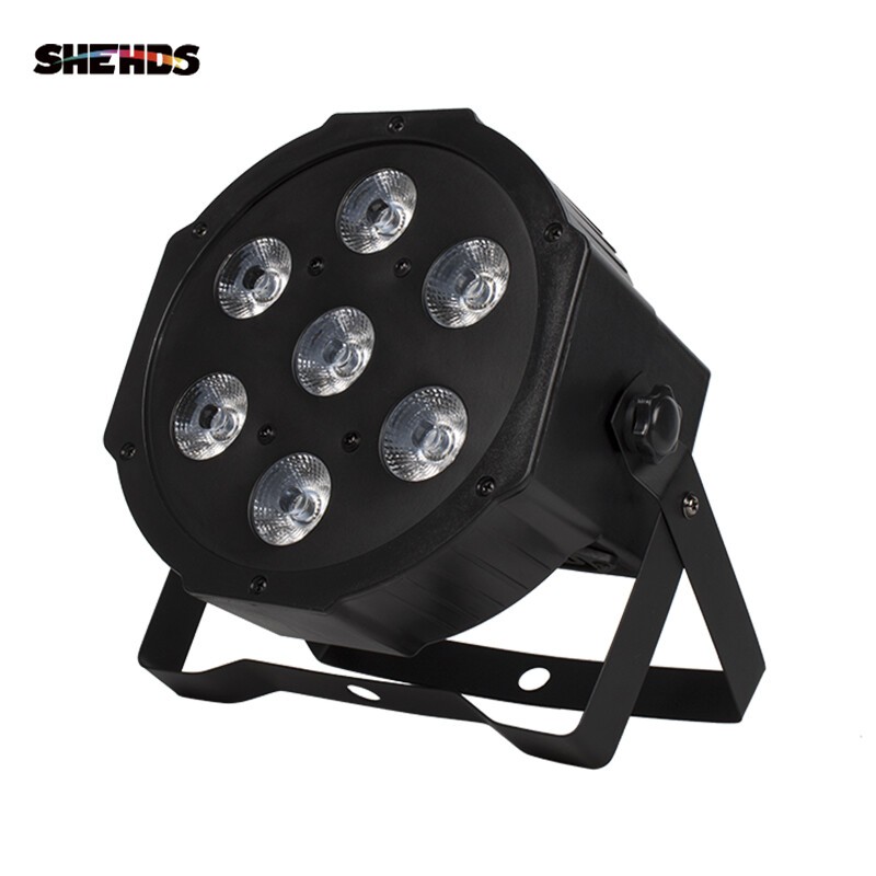 6Pcs LED 7x18W RGBWA+UV Flat Par Lighting DMX Control Beam Light Party DJ Club