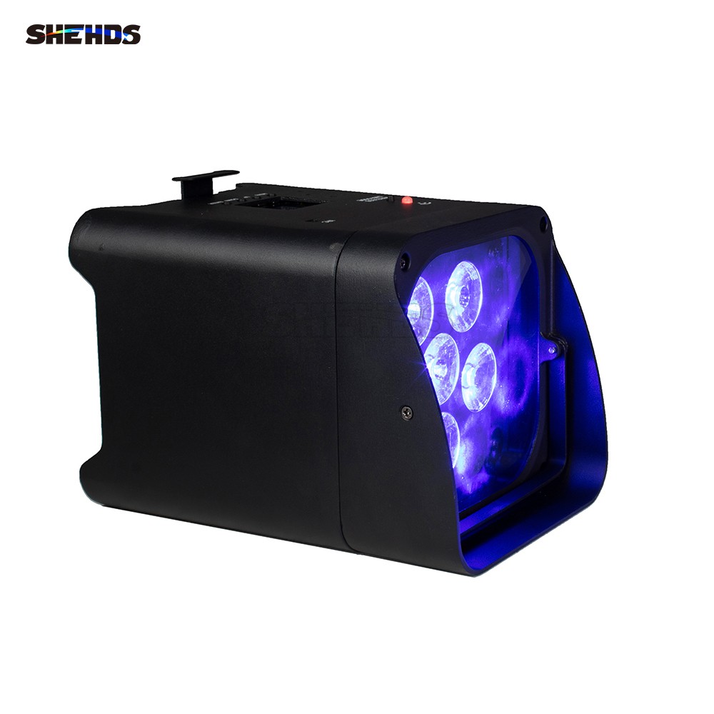 SHEHDS 8Pcs Wifi APP Smart LED Par 6x18W 6in1 RGBAW+UV Battery With Flightcase