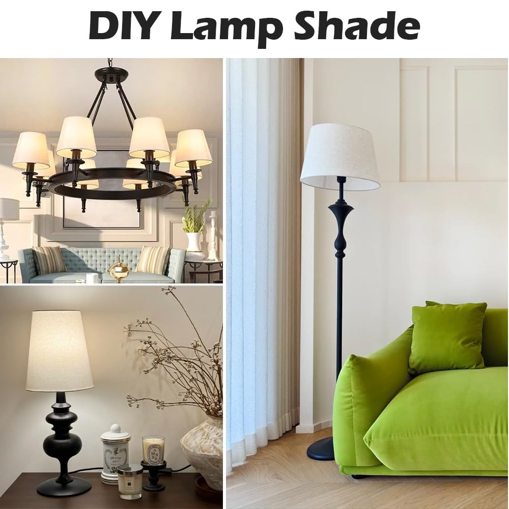 2 PCS Black 10 Inch Lamp Shade Harp Holder Finial Detachable Bracket Adapter