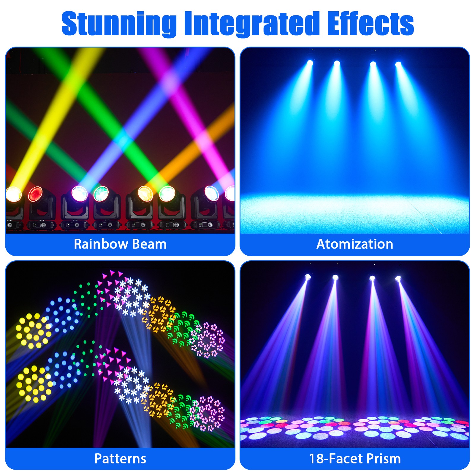 300W LED Moving Head Beam Light Spot Light 18 Prism Effects Light DMX Party Show