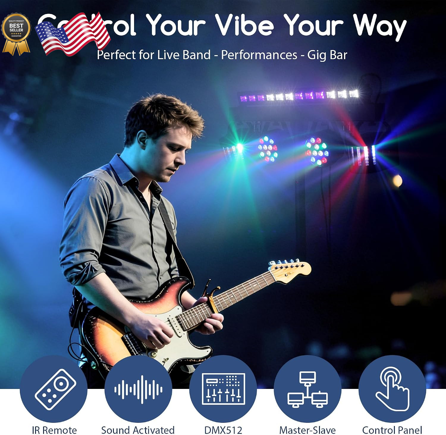 DJ Lights with Stand for Party All-In-One LED Stage Lighting System for Weddings