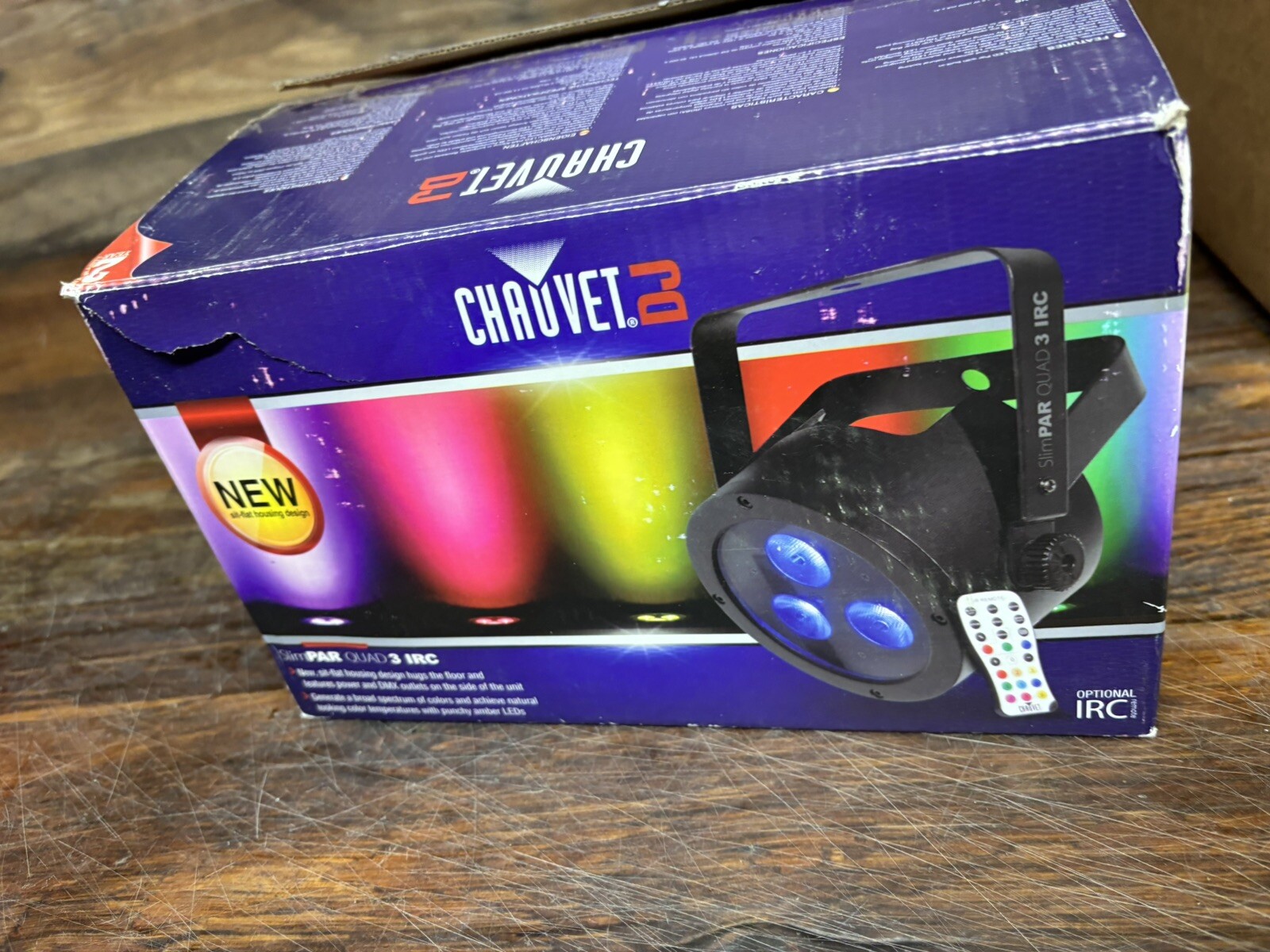 Chauvet SlimPAR Quad 3 IRC LED RGB DJ NEW OPEN BOX