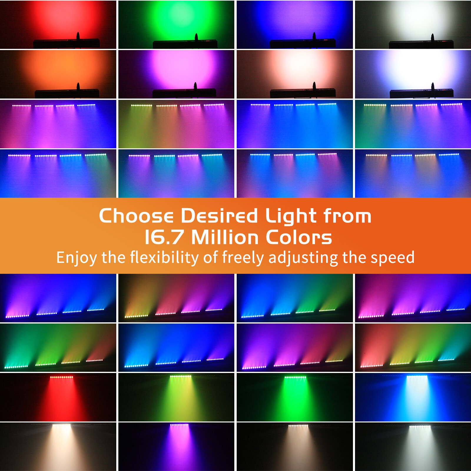 Rechargeable 12LED RGBWA UV Wall Wash Stage light Bar DMX DJ Party Disco Light