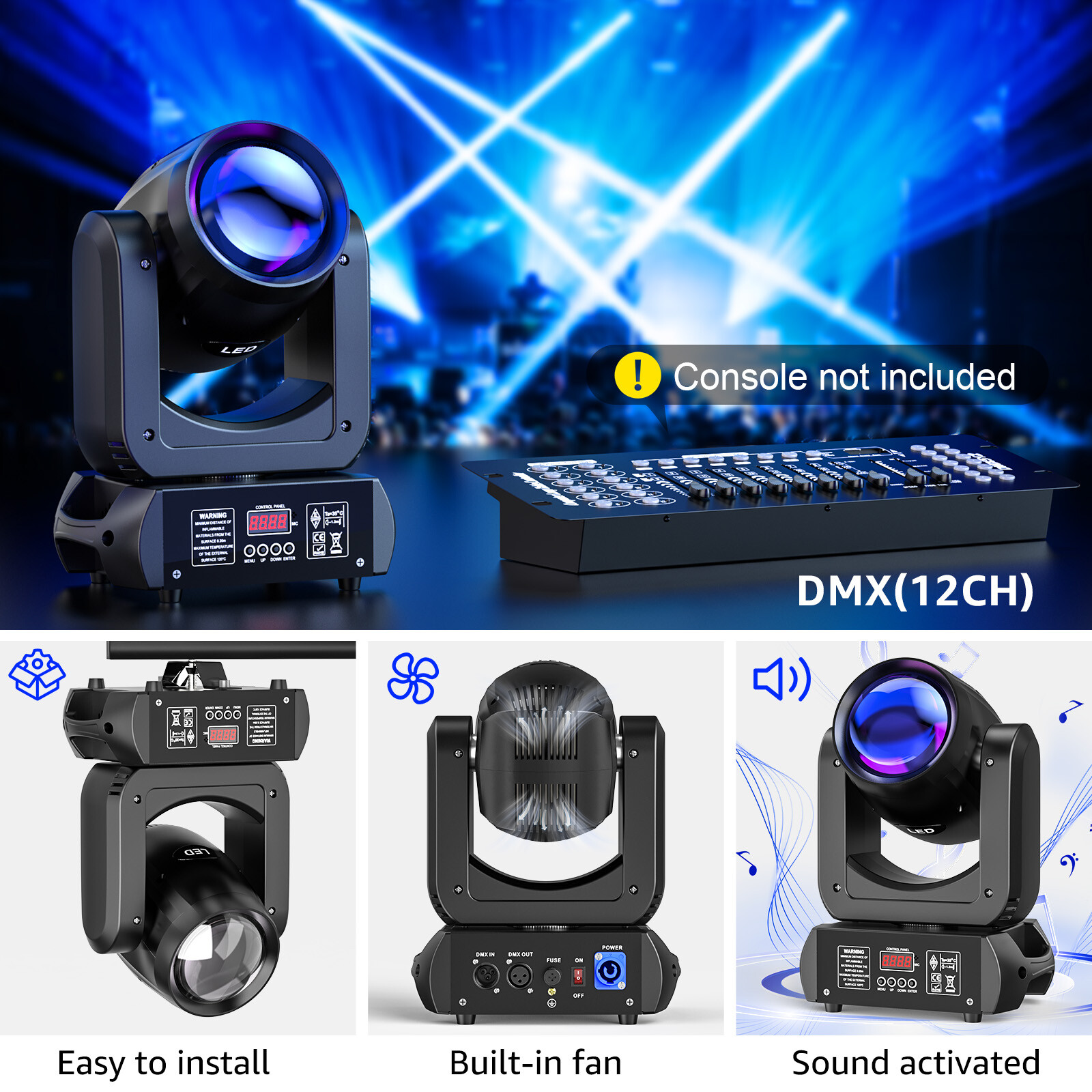150W 6+12 Prism Moving Head Lights 8 GOBO 8 Colors Beam Stage Light for DJ Party