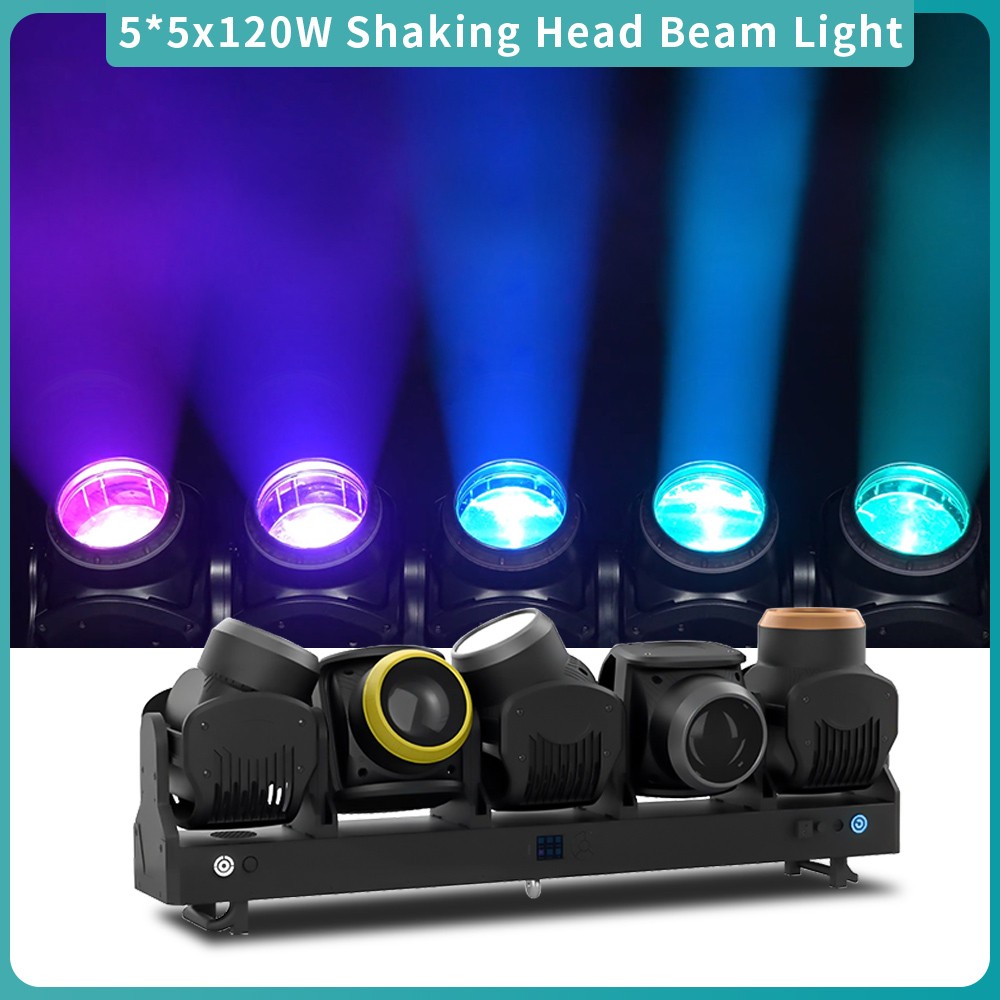 5x120W LED Moving Head Matrix Light DMX RGB 3in1 Zoom Beam Strobe Halo Ring