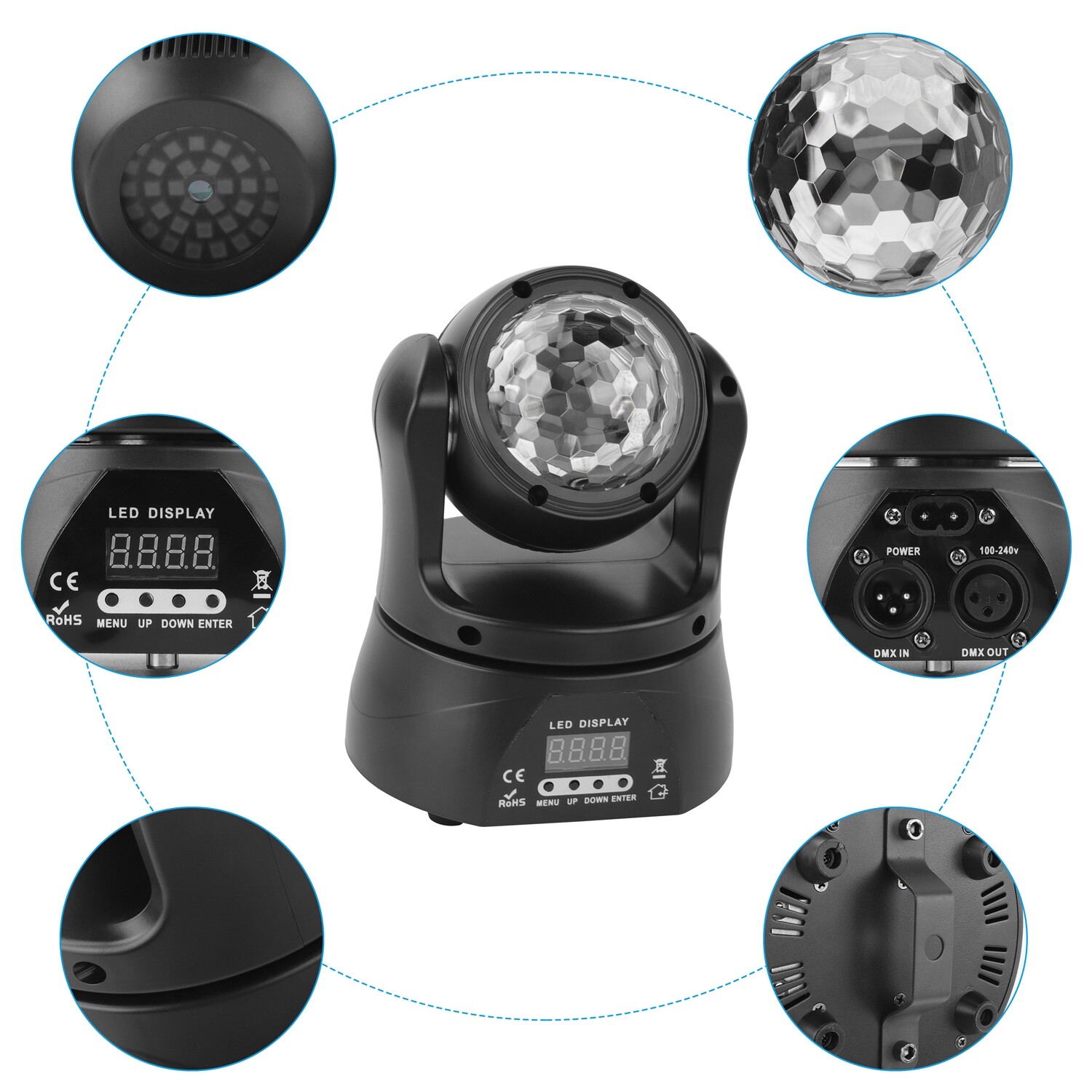 Compact Dual Head Moving Light With RGBW Kaleidoscope For Wedding Stage Party