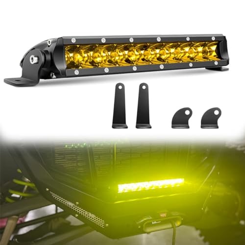 UTV Led Light Bar, 11 Inch Single Row Yellow Spot Led Off Road Spot-1 PC