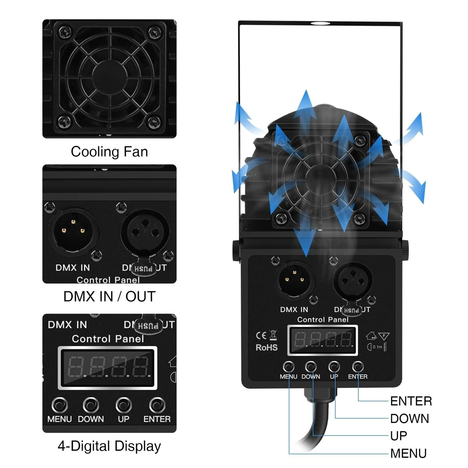 U`King Pinspot Light for Disco Ball 512 DMX 10W RGBW Mirror Ball Spotlight LE…