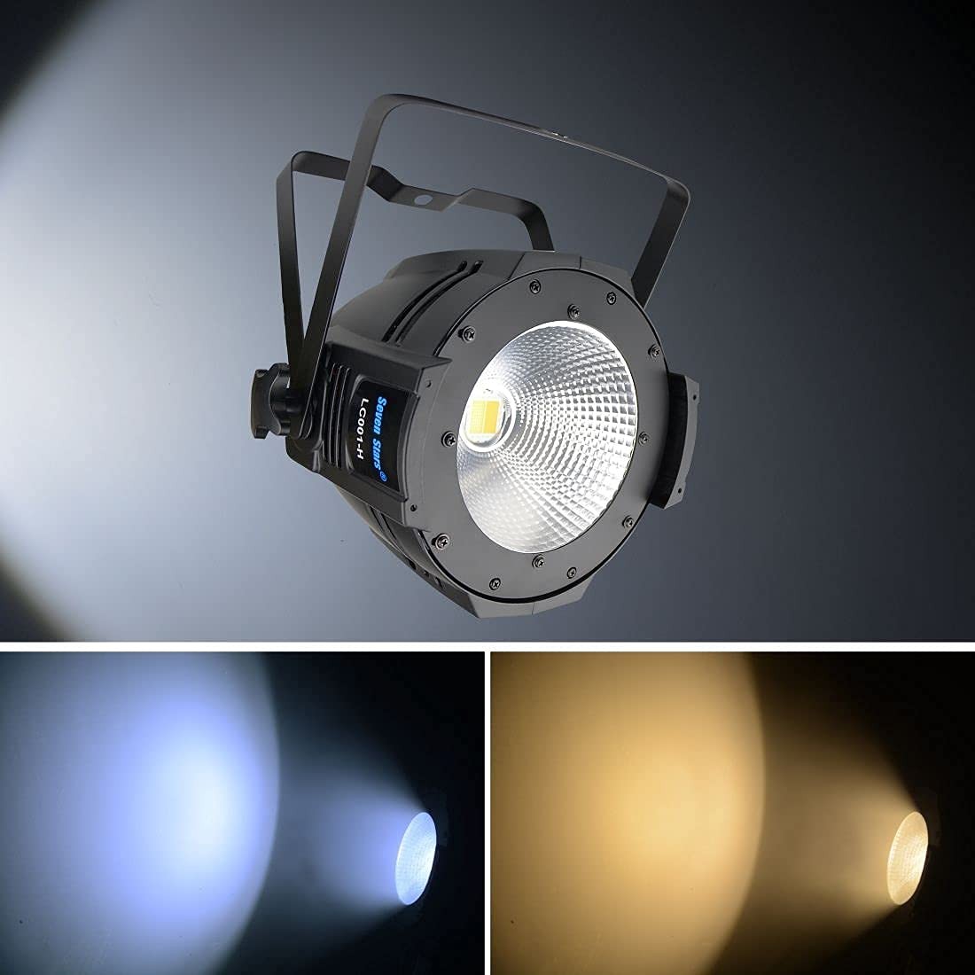 Stage Lights with Barn Doors, 100W COB LED Spotlights Warm White & Cold White Pa