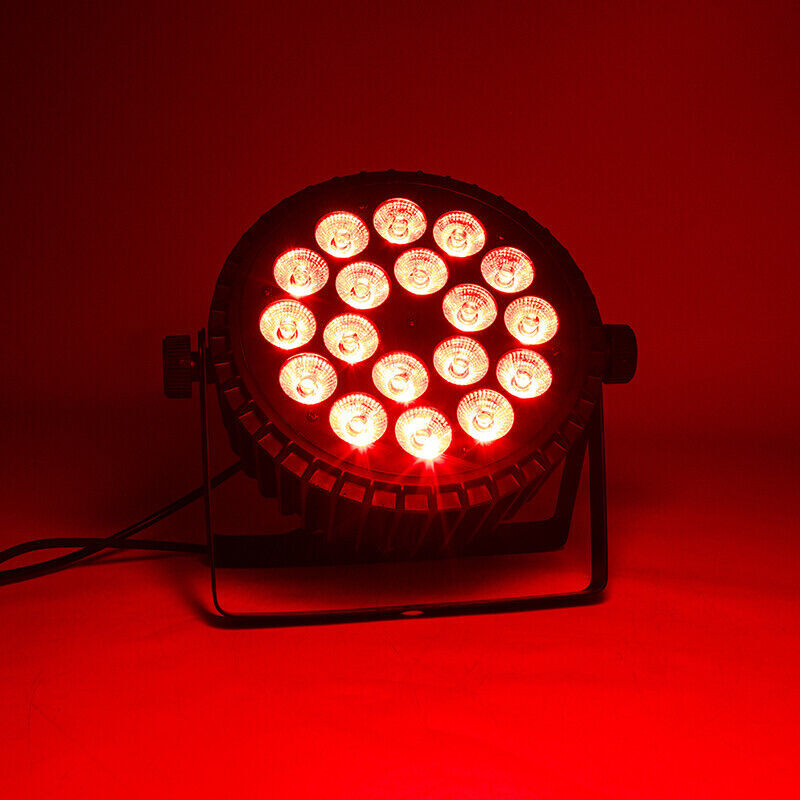 4PCS SHEHDS Aluminum Alloy LED Par Flat 18X18W RGBWAUV Par Stage Lights DJ Disco