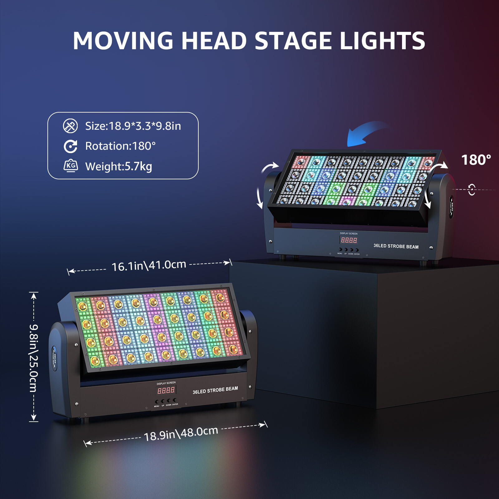 280W Moving Head Wall Wash Light Bar DMX Stage DJ Beam Lighting Party