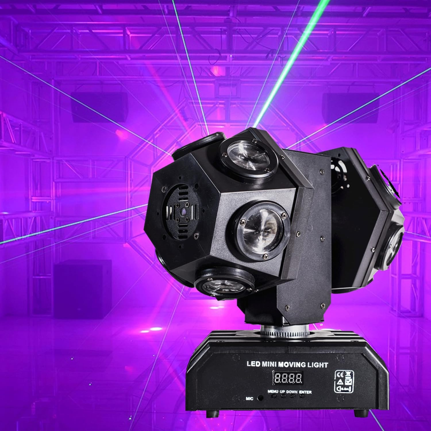 Rotating DJ Moving Head Light Sound Activated DMX512 for Parties & Events