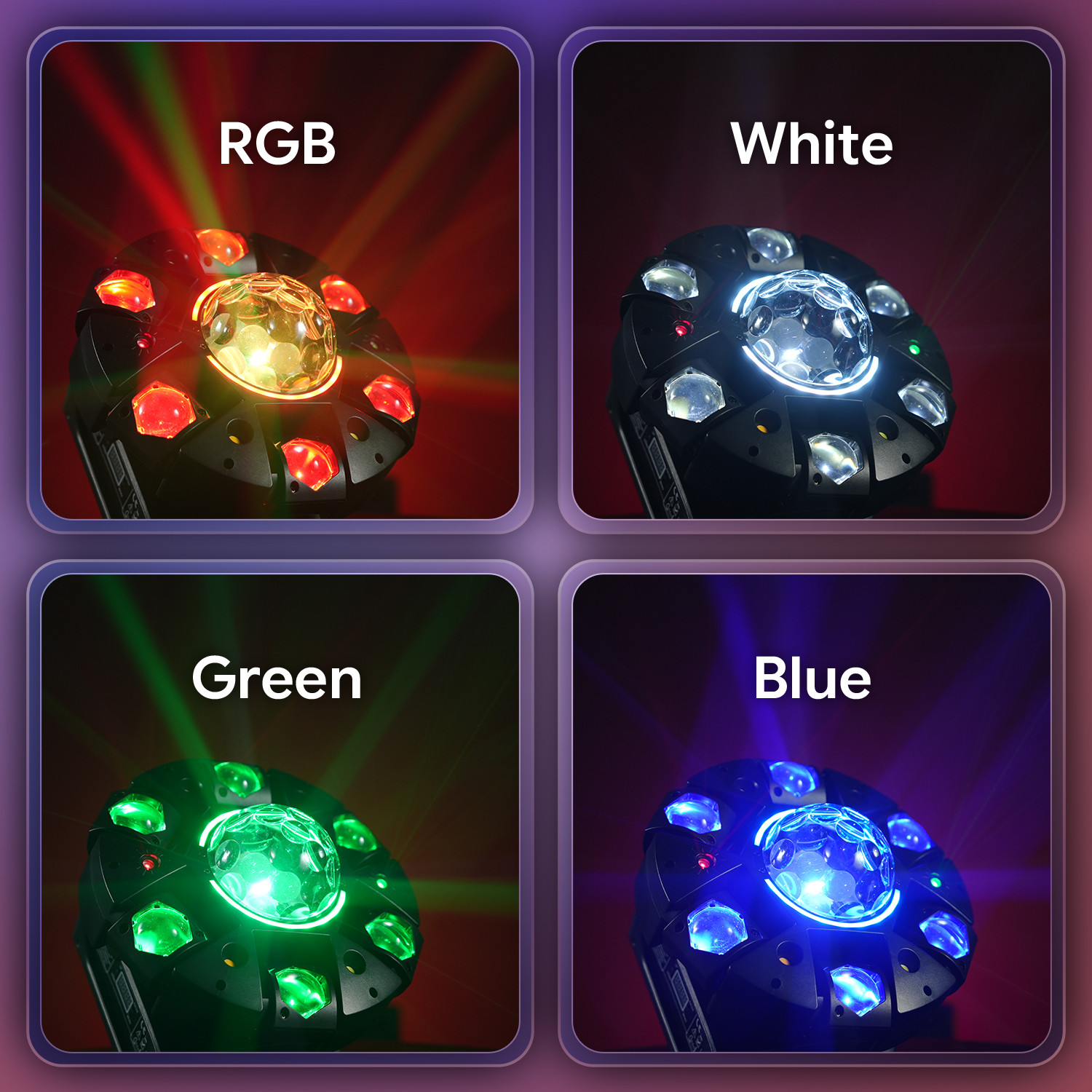 120W LED 6Arm 5-in-1 Magic Ball Beam Moving Head Laser Stage Light 540° Rotation
