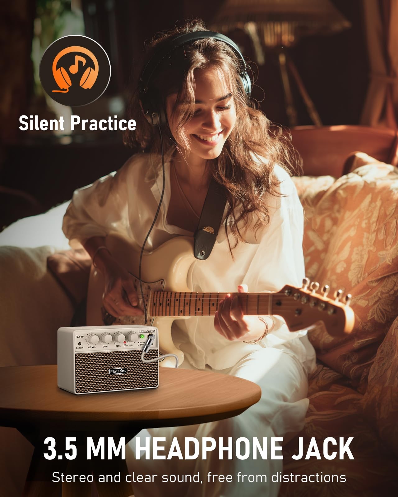 10W Mini Electric Guitar Amp, USB-C Rechargeable, Wireless, Portable