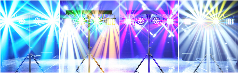 Portable RGB Wash Light with Separate Stand Wireless Remote for Mobile DJ Party
