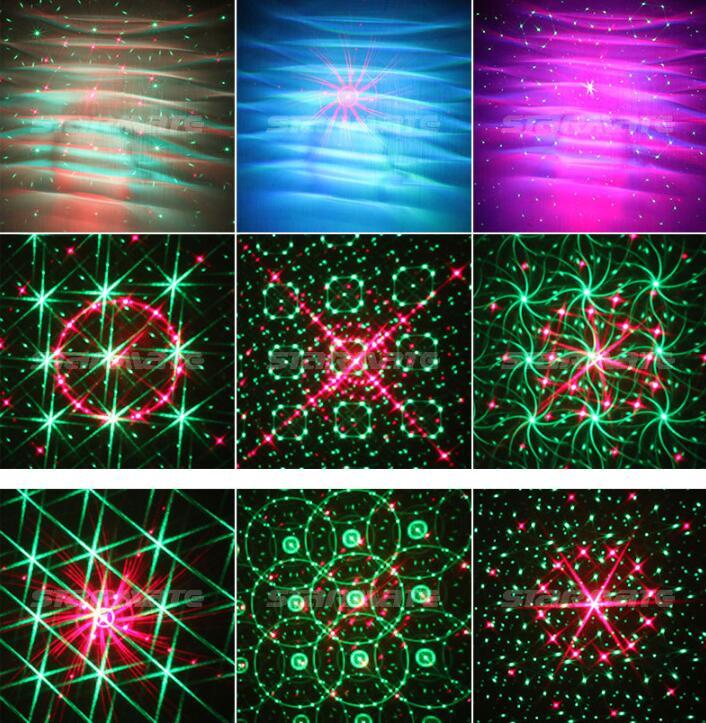 Red Green Blue Wavy Galaxy 12 patterns Indoor DJ Bar Xmas remote Laser Light