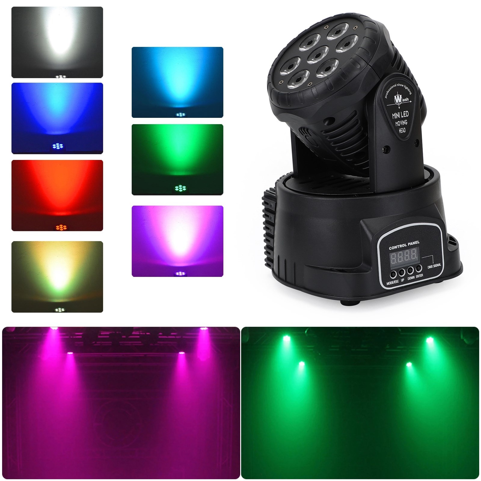 7 x10W Moving Head Stage Light 70W 7 LED RGBW DMX DJ Disco Stage Party Lighting✨