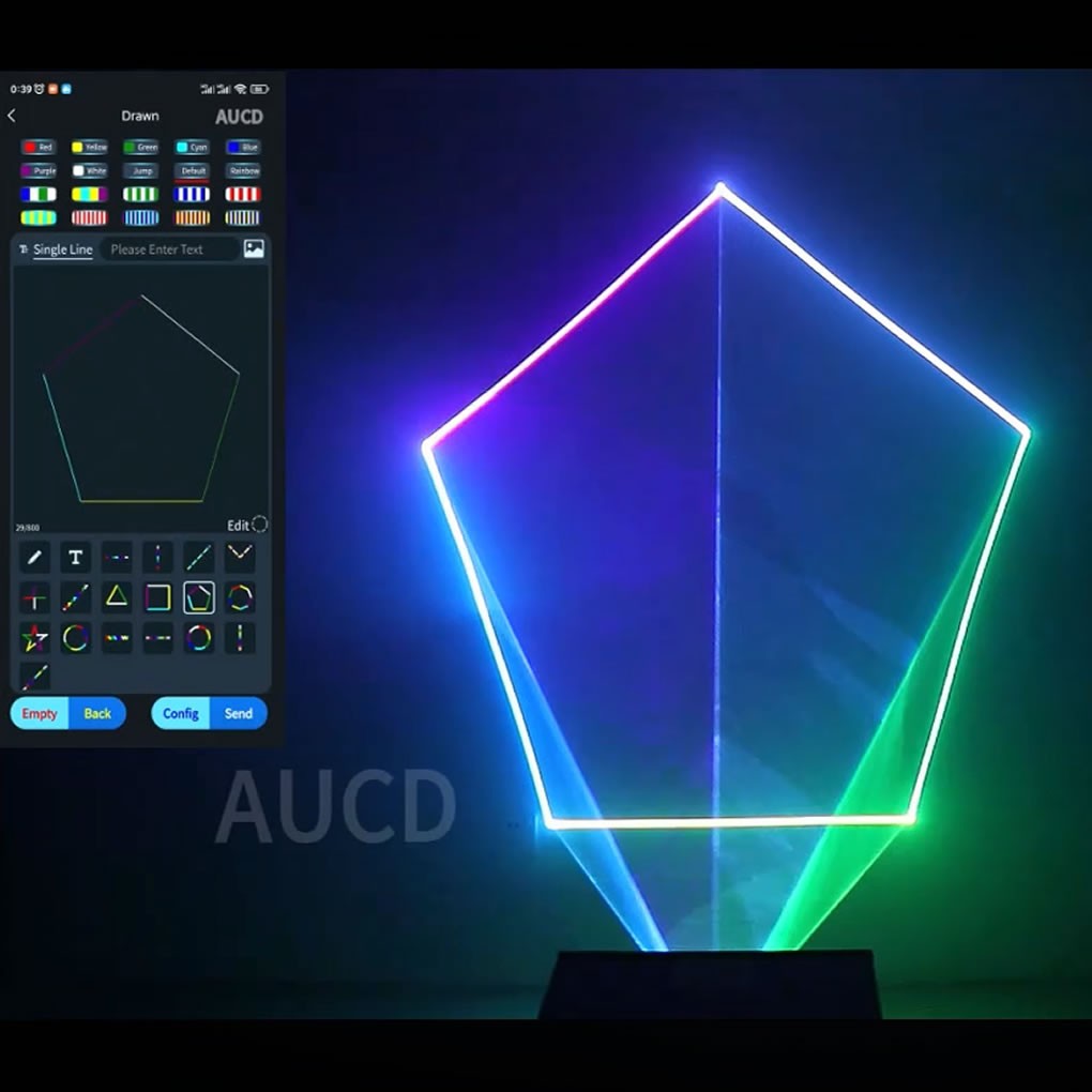 5W iOS Android Phone App RGBW Laser Animation Scan DMX DJ Stage Projector Lights