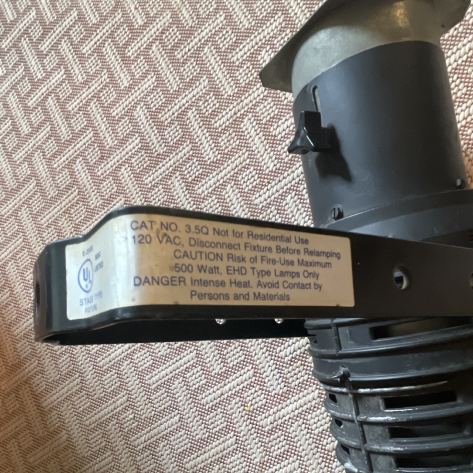 Altman 3.5Q Spotlight 500W Halogen 120V Black w/ Yoke Cable & Connector