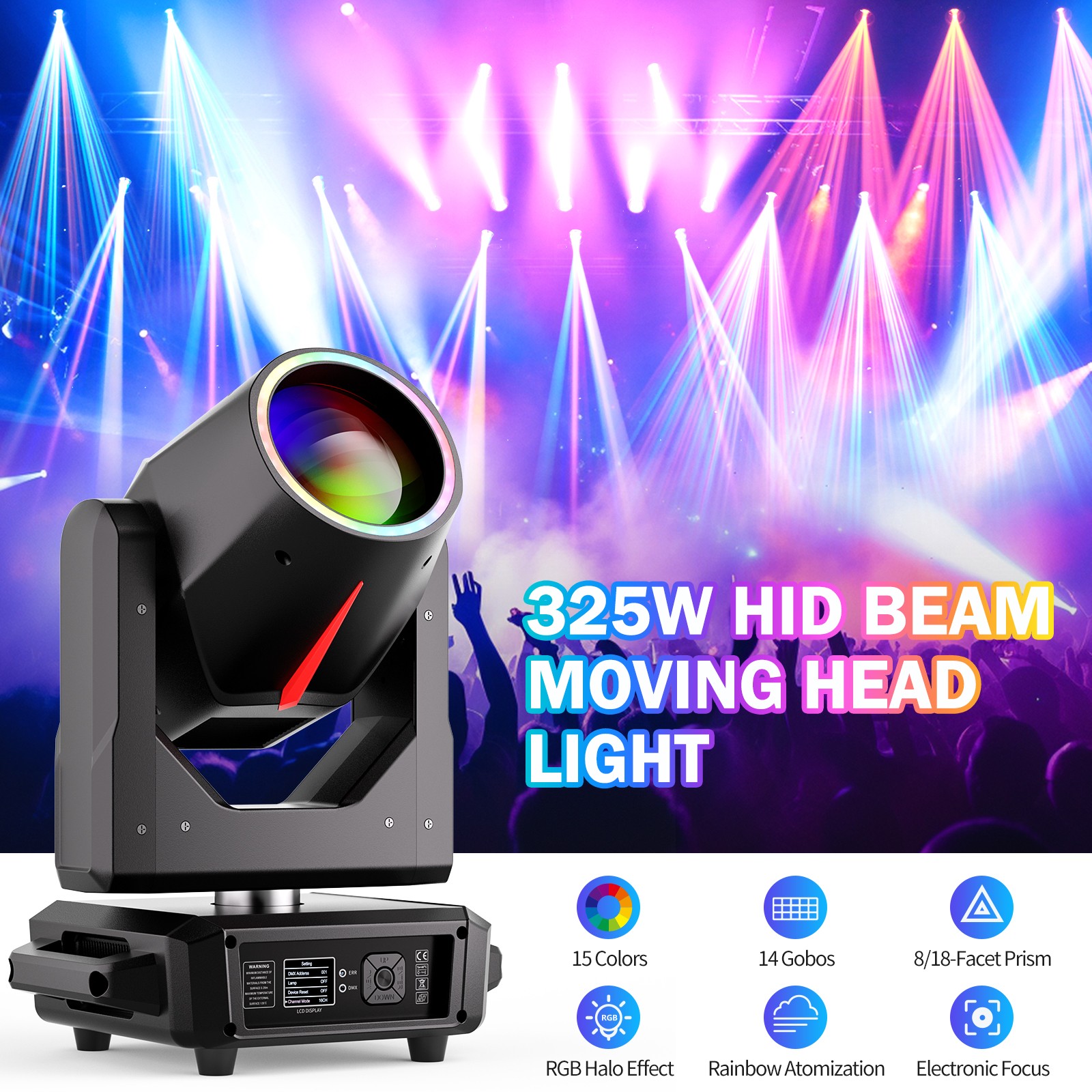 500W 18Prism Moving Head Stage Lighting 315W HID LED Beam RGBW Gobo DMX DJ Disco