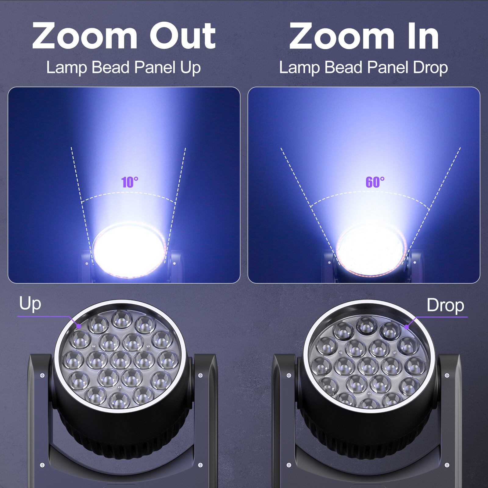 380W LED Moving Head Light RGBW Zoom Wash DMX Stage Lighting Wedding Disco