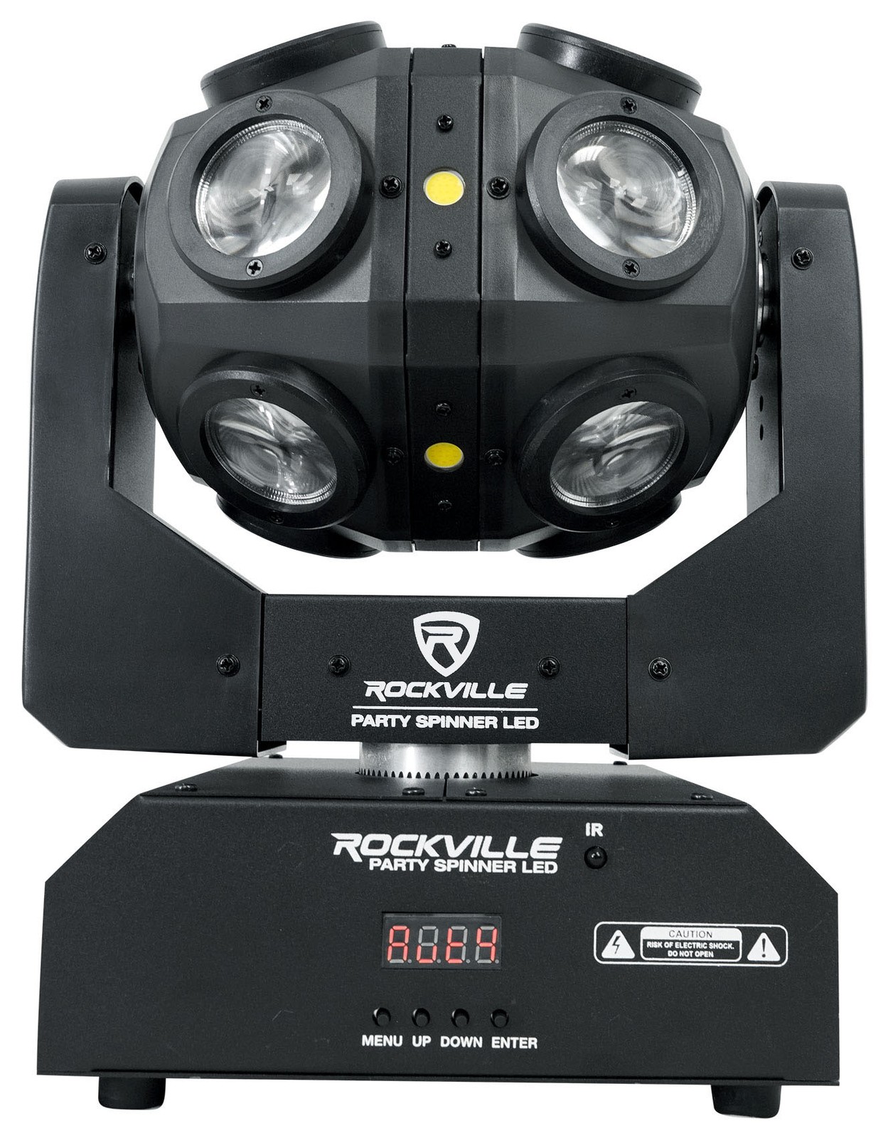 Rockville Party Spinner LED Moving Head RGBW DJ Light with DMX Controls+18 LED’s