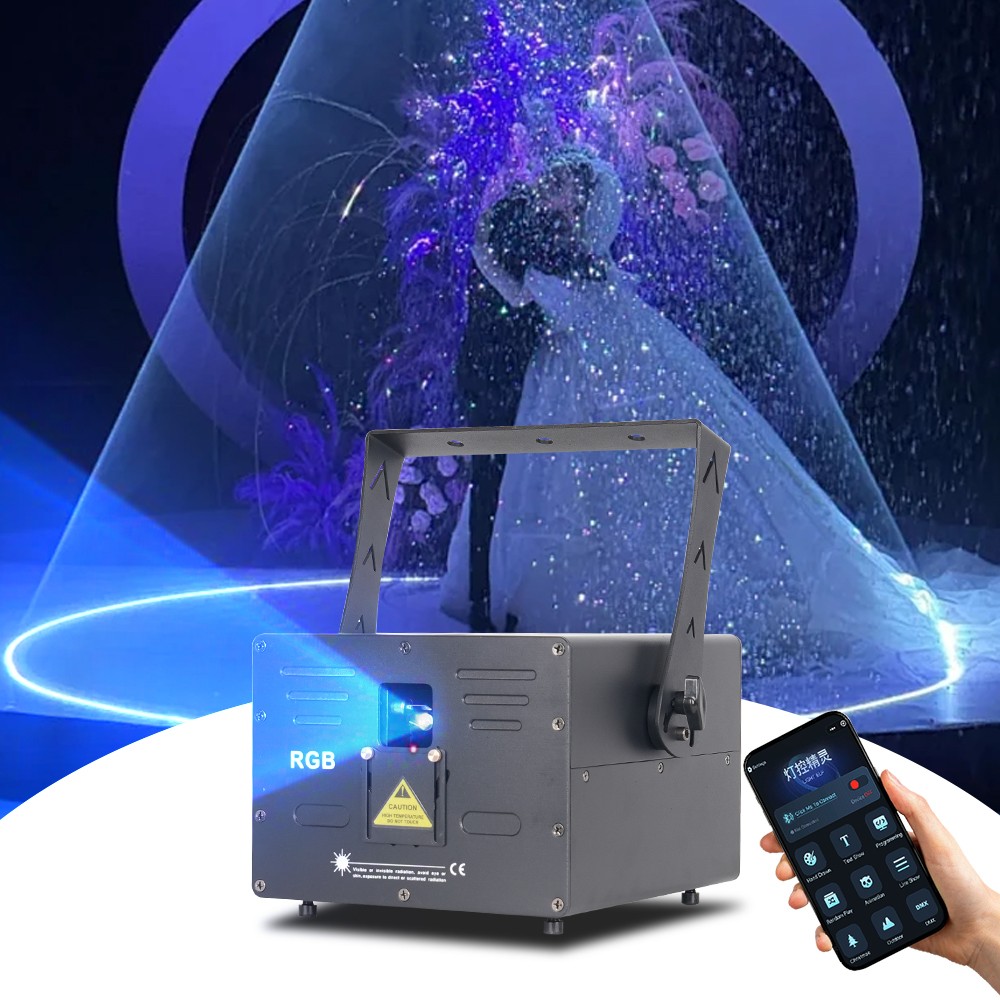 10W RGB DMX512 ILDA Full Color Animation Laser Light for Wedding Party Djs Stage