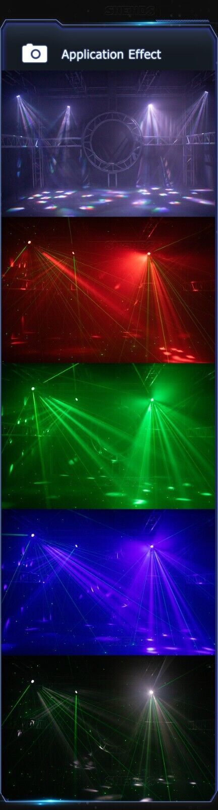 SHEHDS 2Pcs 6x15w LED Beam Wash Laser 6x15w RGBW Moving Head Lighting KTV Party