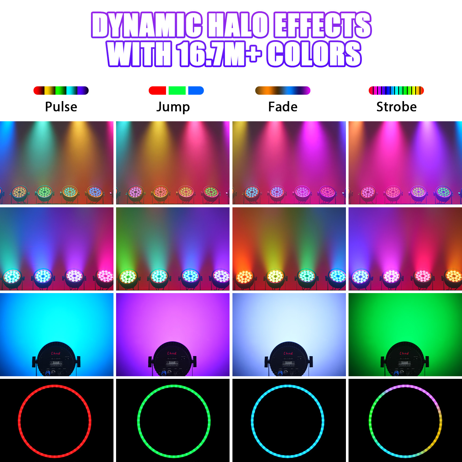 GdjRttk 270W DMX512 RGBW 18 LED Wash Par Fixture Stage Lights Disco Party Disco