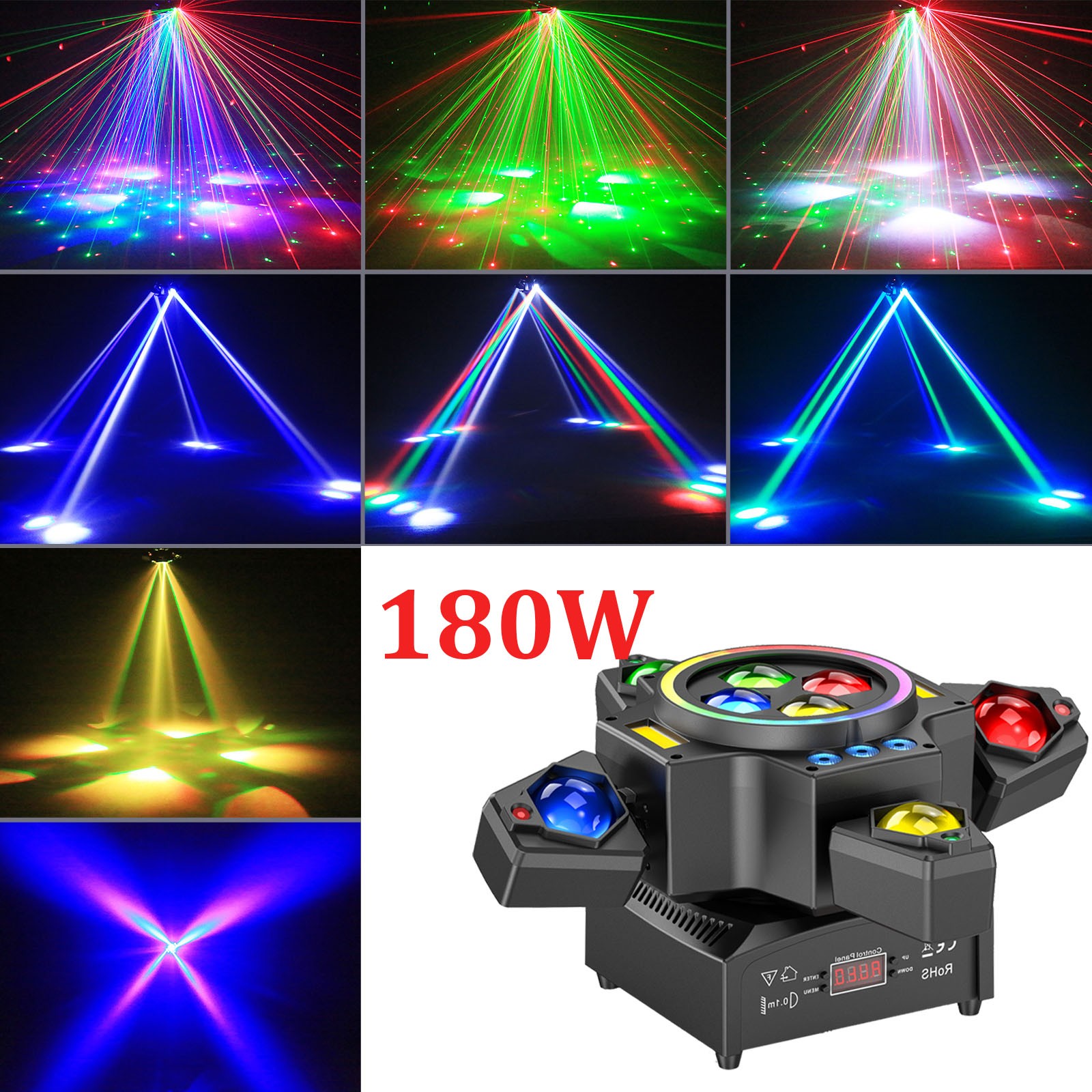 4 Arm Bee Eye 180W LED Stage Light Moving Head Beam Light Laser Disco Party Bar