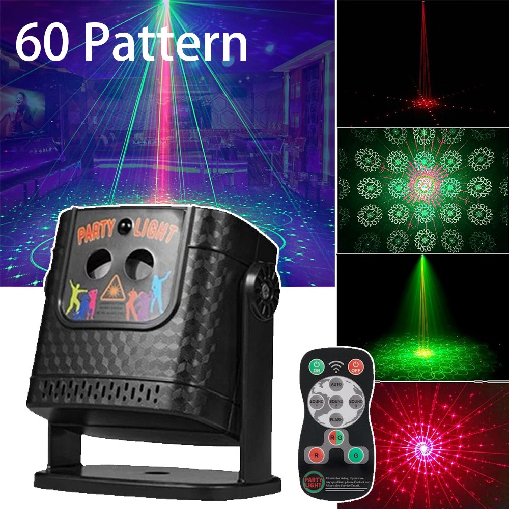 60 Patterns Party Stage Light Laser Projector LED RGB KTV DJ Disco Show Lighting